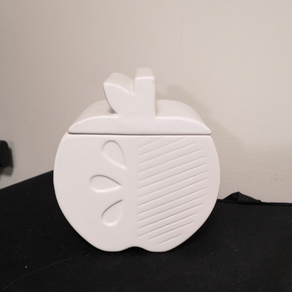 Matte White Apple-Shaped Ceramic Candle Holder by Jonathan Adler for PartyLite